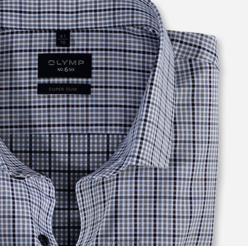 Nu. șase super slim, cămașă business, kent modern, negru OLYMP îmbrăcăminte 4Z8LB6209