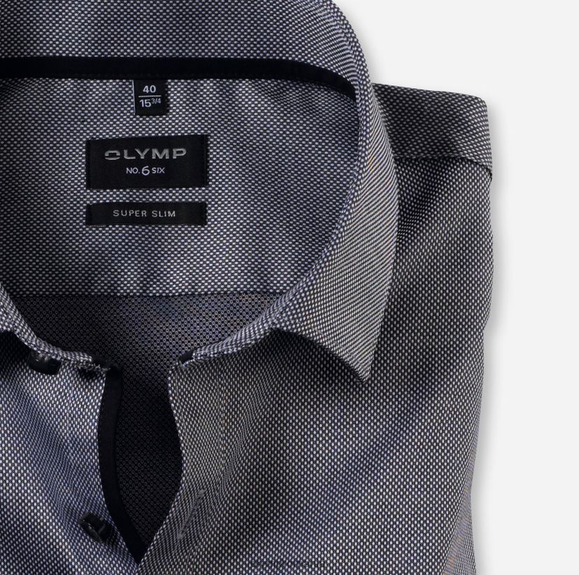 Nu. șase super slim, cămașă business, kent modern, negru OLYMP îmbrăcăminte 4Z8LB6227