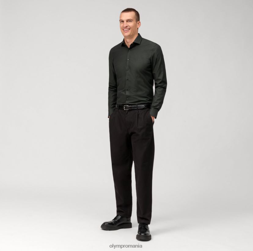 Nu. șase super slim, cămașă business, kent modern, olive OLYMP îmbrăcăminte 4Z8LB677