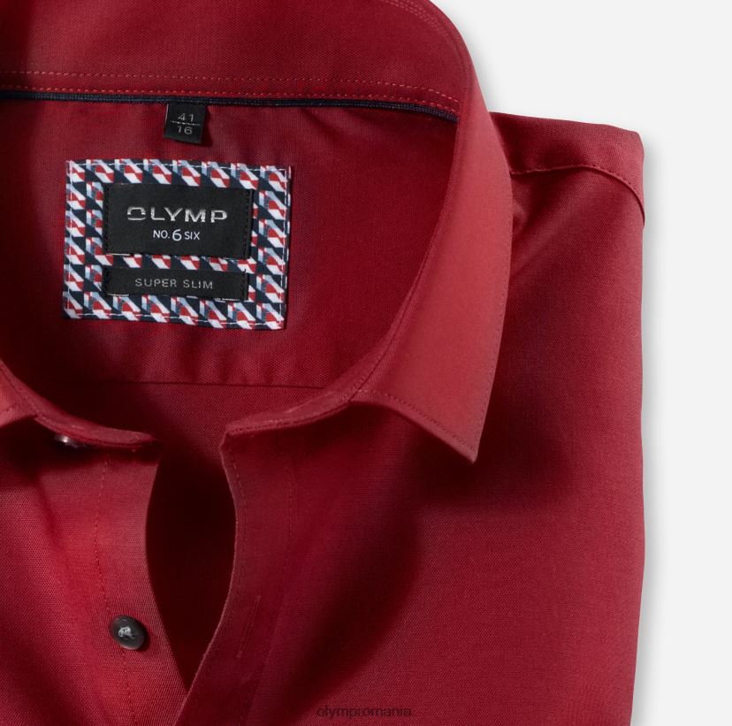 Nu. șase super slim, cămașă business, kent modern, roșu OLYMP îmbrăcăminte 4Z8LB629