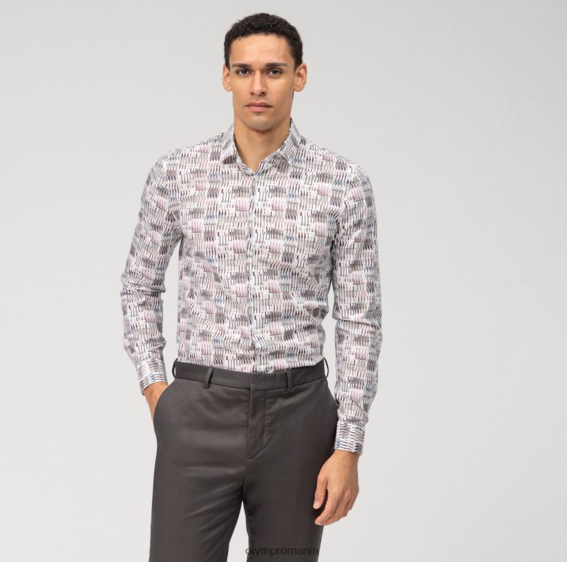 Nu. șase super slim, cămașă business, kent modern, roșu închis OLYMP îmbrăcăminte 4Z8LB6247