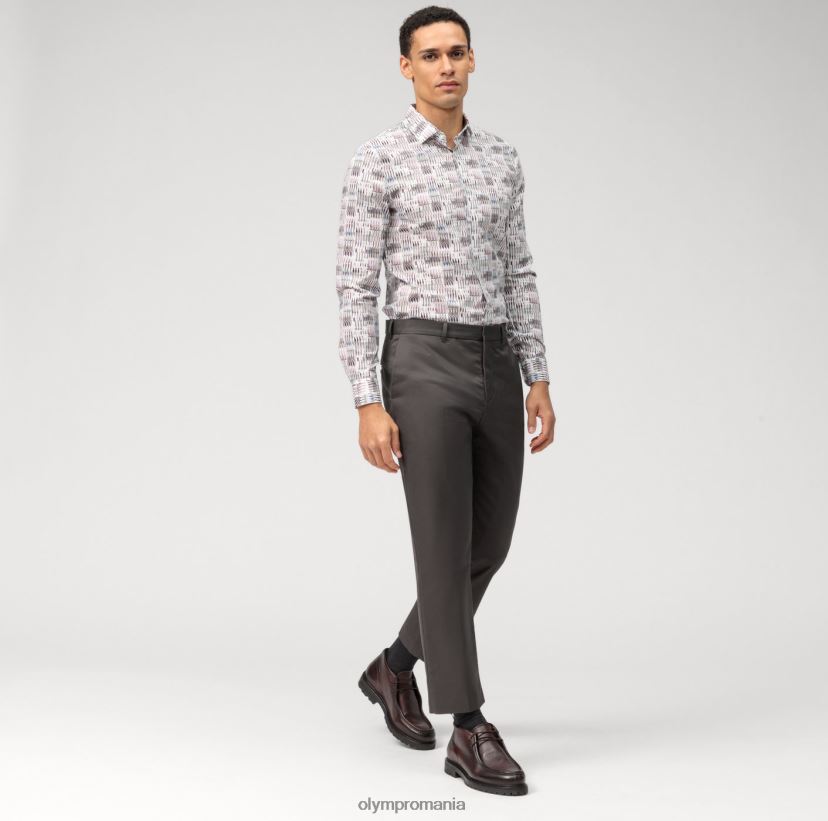 Nu. șase super slim, cămașă business, kent modern, roșu închis OLYMP îmbrăcăminte 4Z8LB6247