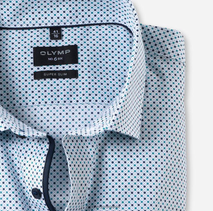 Nu. șase super slim, cămașă business, kent modern, smarald OLYMP îmbrăcăminte 4Z8LB6190