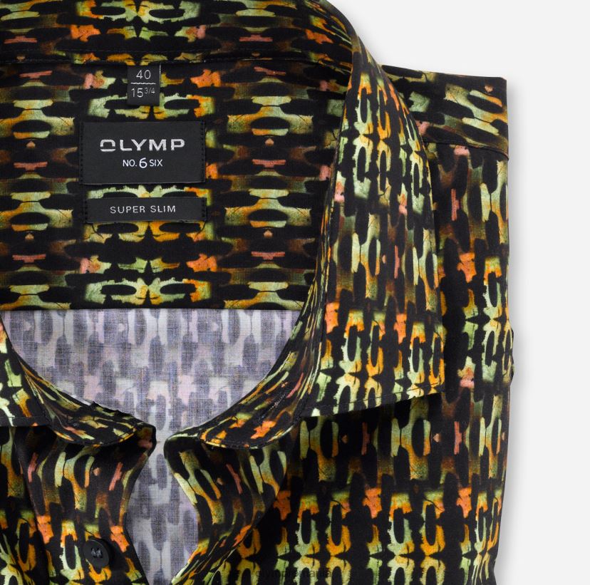 Nu. șase super slim, cămașă business, kent modern, verde lime OLYMP îmbrăcăminte 4Z8LB6160