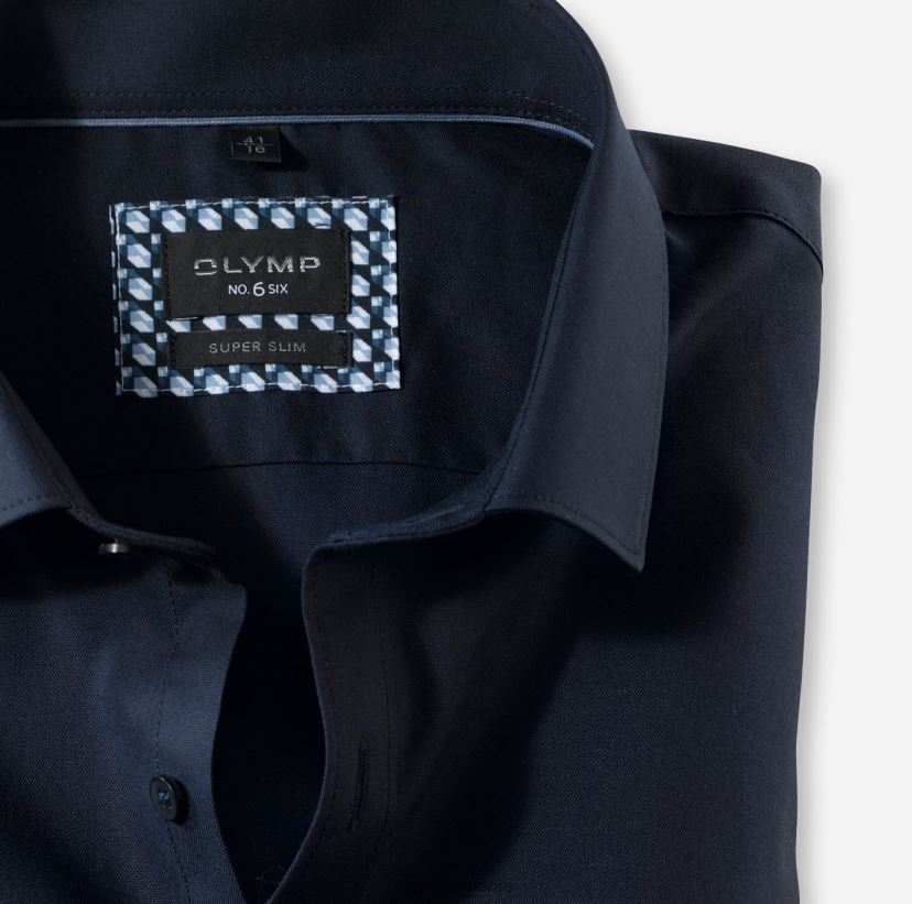 Nu. șase super slim, cămașă business, mânecă lungă extra lungă, kent modern, albastru miez de noapte OLYMP îmbrăcăminte 4Z8LB6314