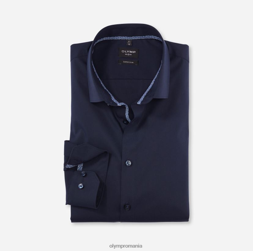 Nu. șase super slim, cămașă business, mânecă lungă extra lungă, kent modern, cobalt OLYMP îmbrăcăminte 4Z8LB6301