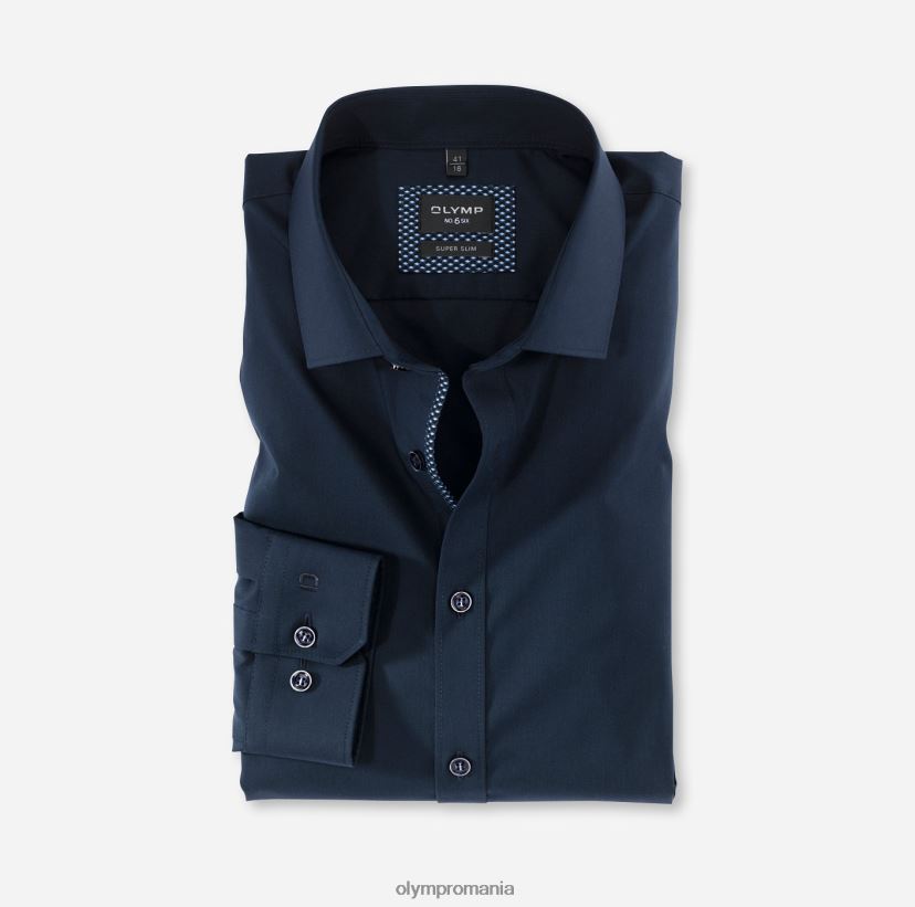 Nu. șase super slim, cămașă business, mânecă lungă extra lungă, kent modern, marine OLYMP îmbrăcăminte 4Z8LB6325