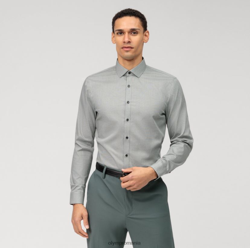Nu. șase super slim, cămașă business, mânecă lungă extra lungă, kent modern, olive OLYMP îmbrăcăminte 4Z8LB6291