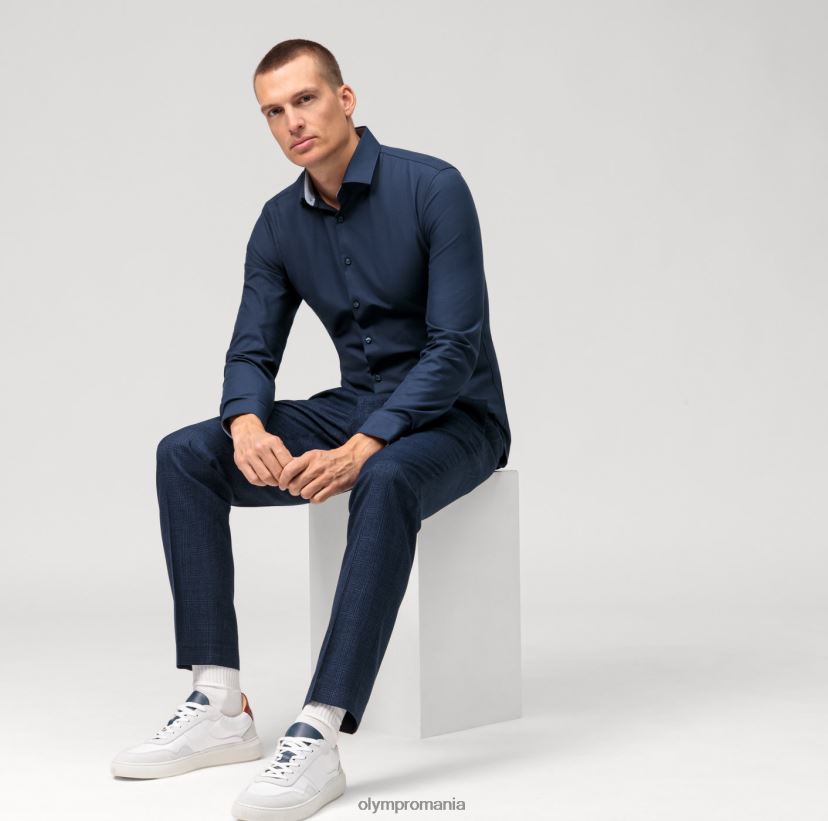 Nu. six 24/7 super slim, cămașă business, kent modern, albastru miez de noapte OLYMP îmbrăcăminte 4Z8LB669