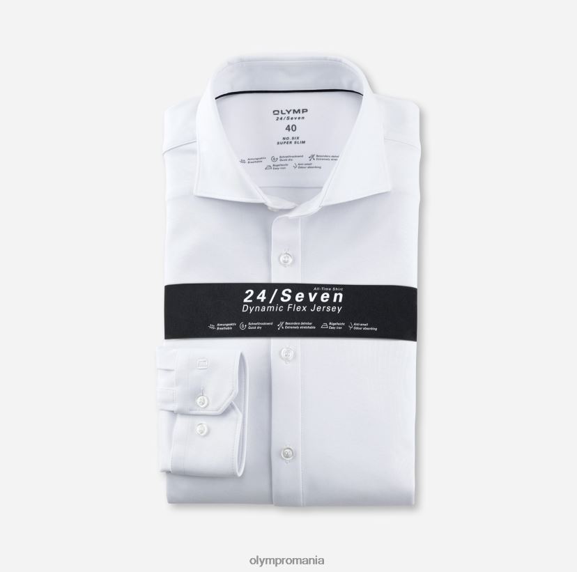 Nu. six 24/7 super slim, camasa business, maneca lunga extra lunga, kent, alb OLYMP îmbrăcăminte 4Z8LB6335