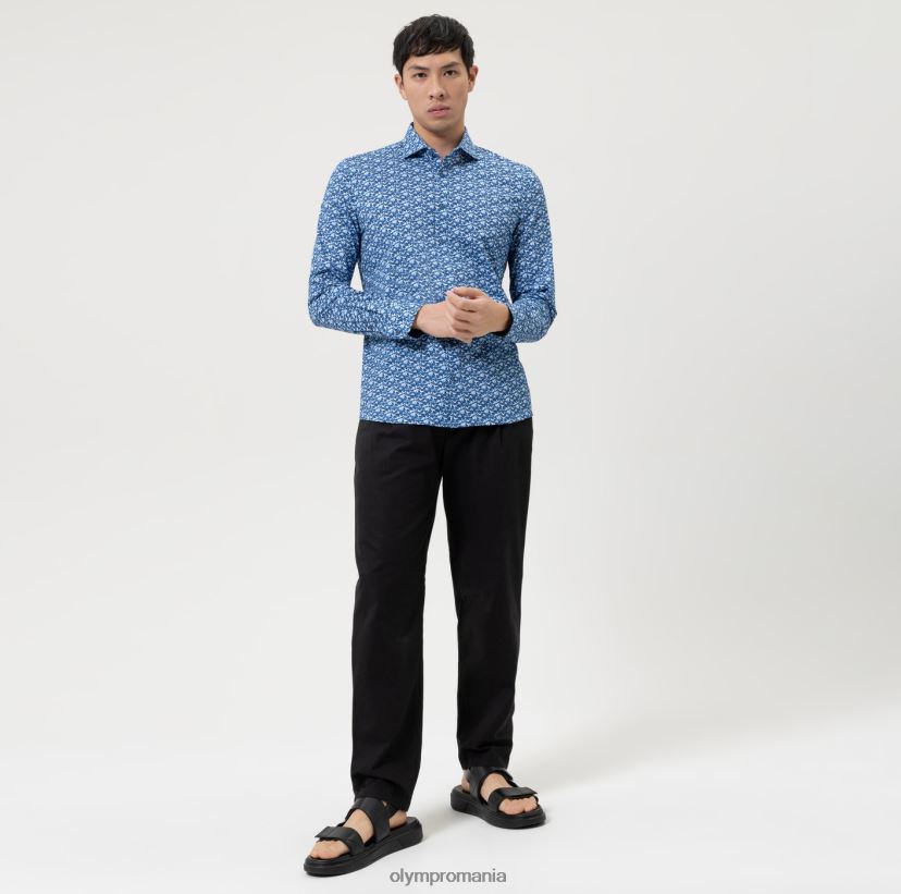 Nu. six 24/7 super slim, camasa business, maneca lunga extra lunga, kent, marine OLYMP îmbrăcăminte 4Z8LB6322