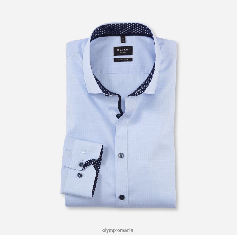 Nu. six super slim, camasa business, maneca lunga extra lunga, kent modern, albastru OLYMP îmbrăcăminte 4Z8LB6292