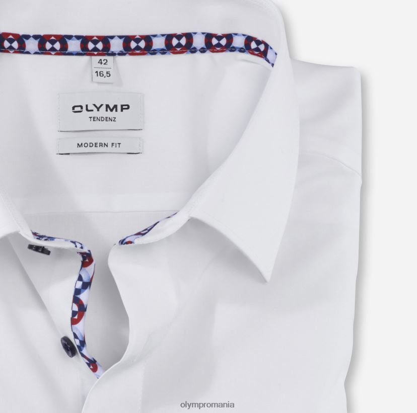 tendinz modern fit, camasa business, new kent, alb OLYMP îmbrăcăminte 4Z8LB61711