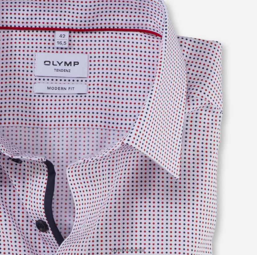 tendinz modern fit, camasa business, new kent, rosu OLYMP îmbrăcăminte 4Z8LB61713