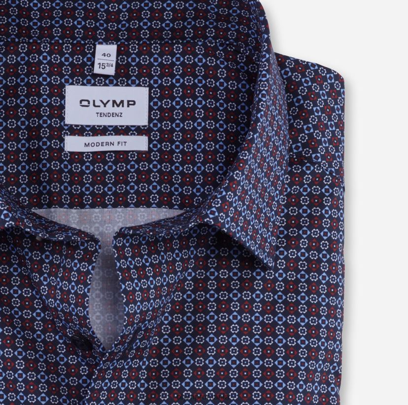 tendinz modern fit, camasa business, new kent, rosu OLYMP îmbrăcăminte 4Z8LB61715