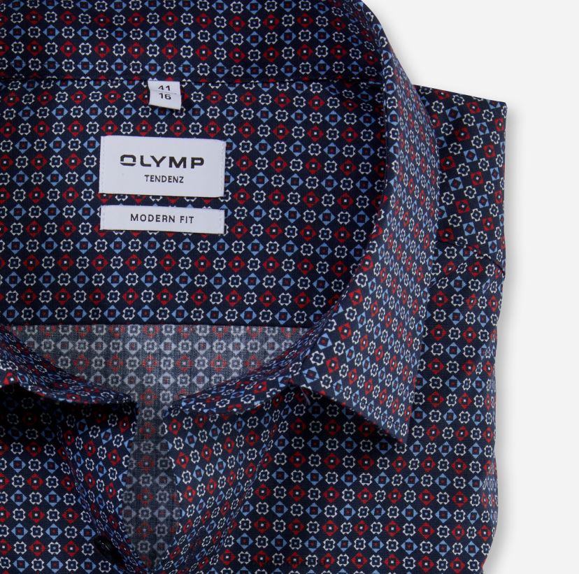 tendinz modern fit, camasa business, new kent, rosu OLYMP îmbrăcăminte 4Z8LB61725