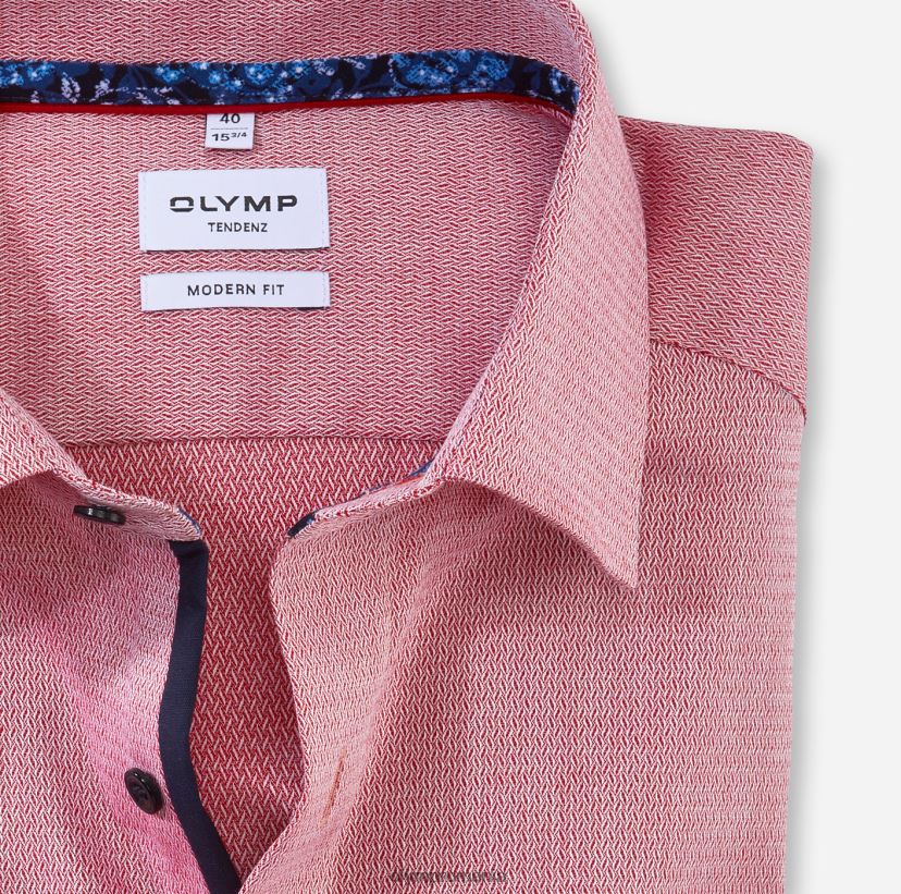 tendinz modern fit, camasa business, new kent, rosu OLYMP îmbrăcăminte 4Z8LB61734