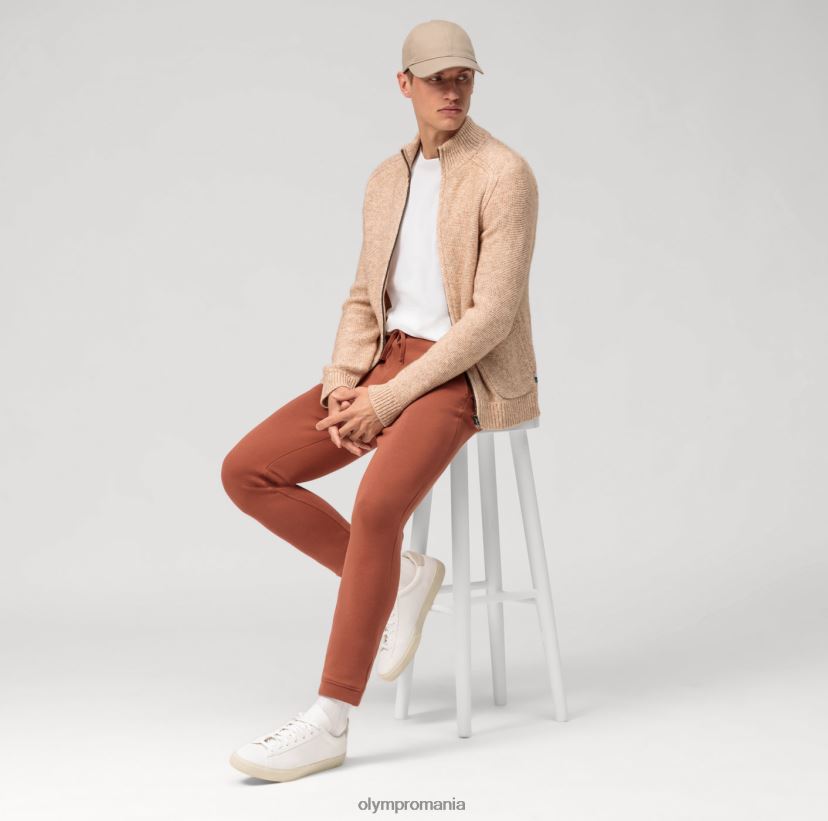 pantaloni casual din jerseu, maro OLYMP îmbrăcăminte 4Z8LB62194