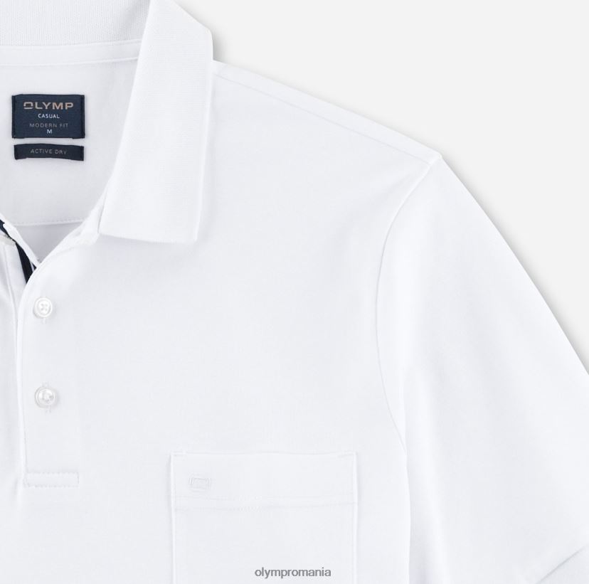 casual modern fit, polo, alb OLYMP îmbrăcăminte 4Z8LB62076