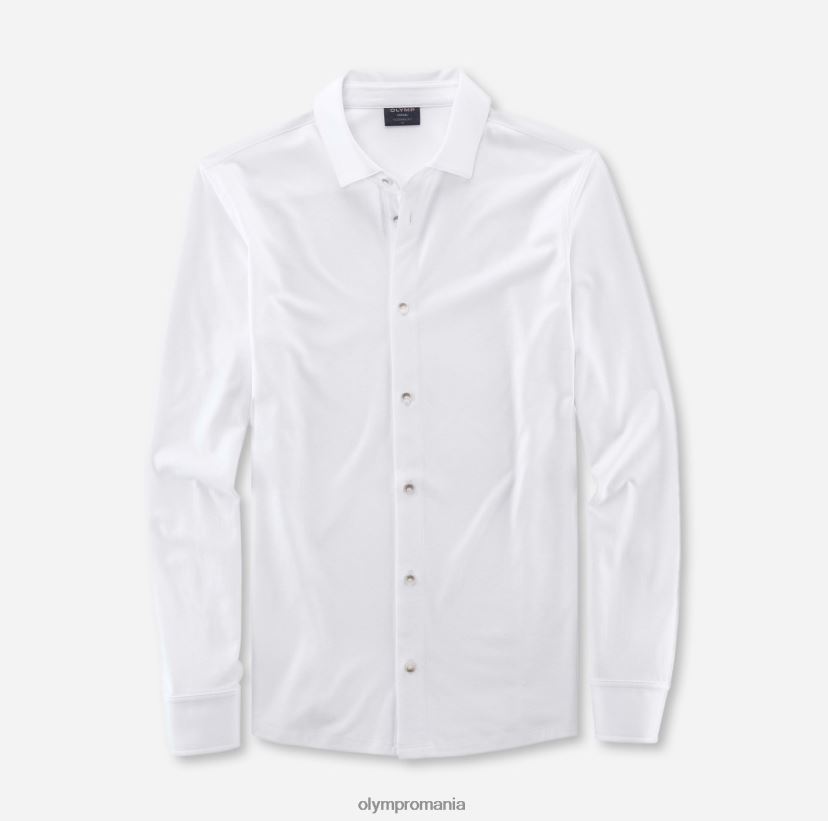 casual modern fit, polo, alb OLYMP îmbrăcăminte 4Z8LB62151
