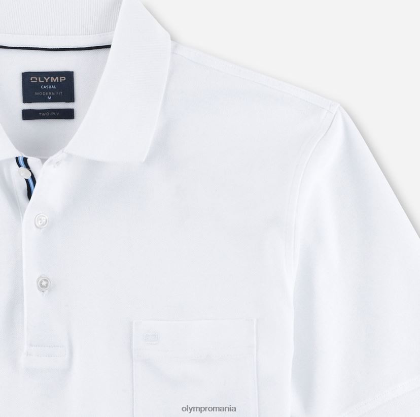 casual modern fit, polo, alb OLYMP îmbrăcăminte 4Z8LB62169