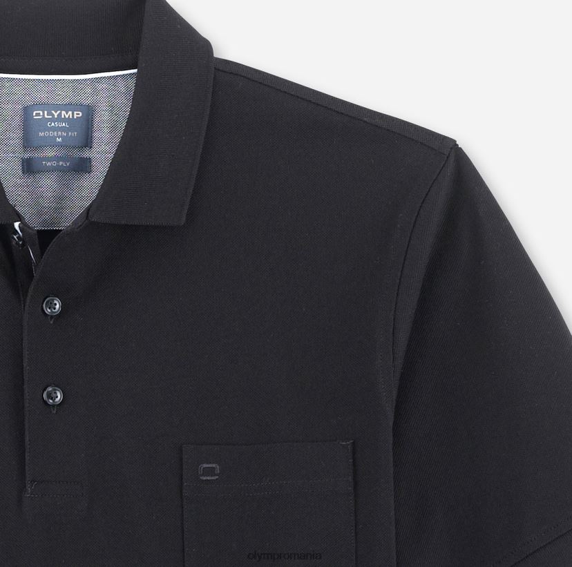 casual modern fit, polo, negru OLYMP îmbrăcăminte 4Z8LB62067