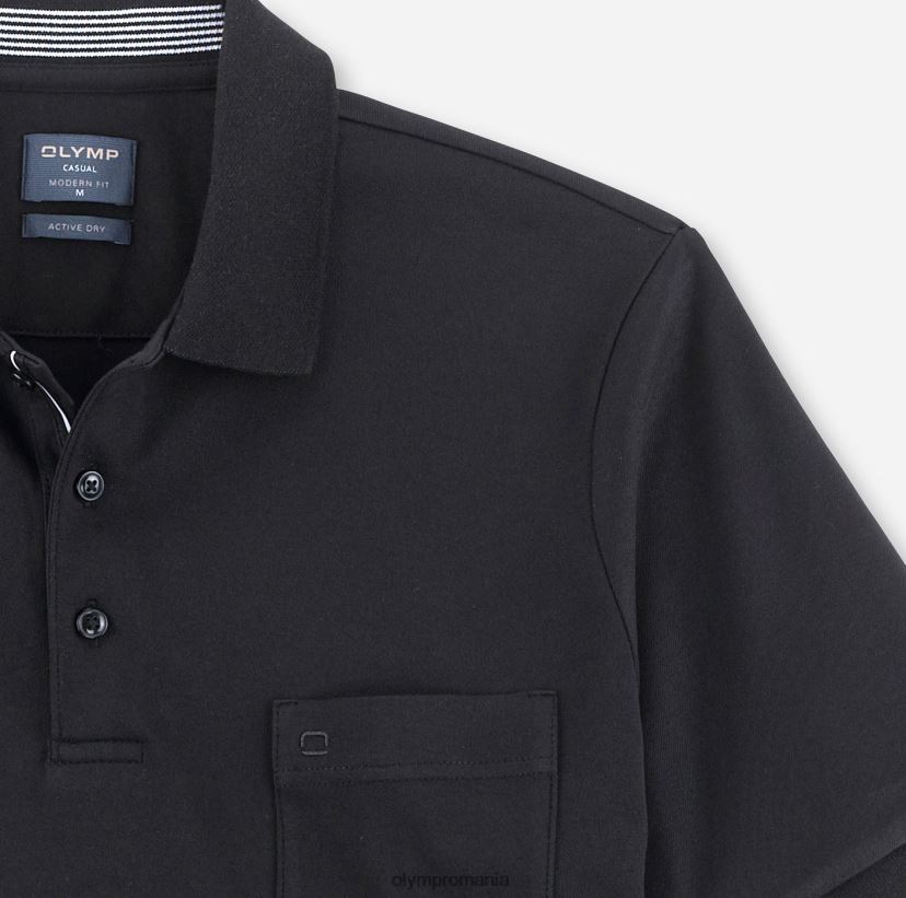 casual modern fit, polo, negru OLYMP îmbrăcăminte 4Z8LB62074