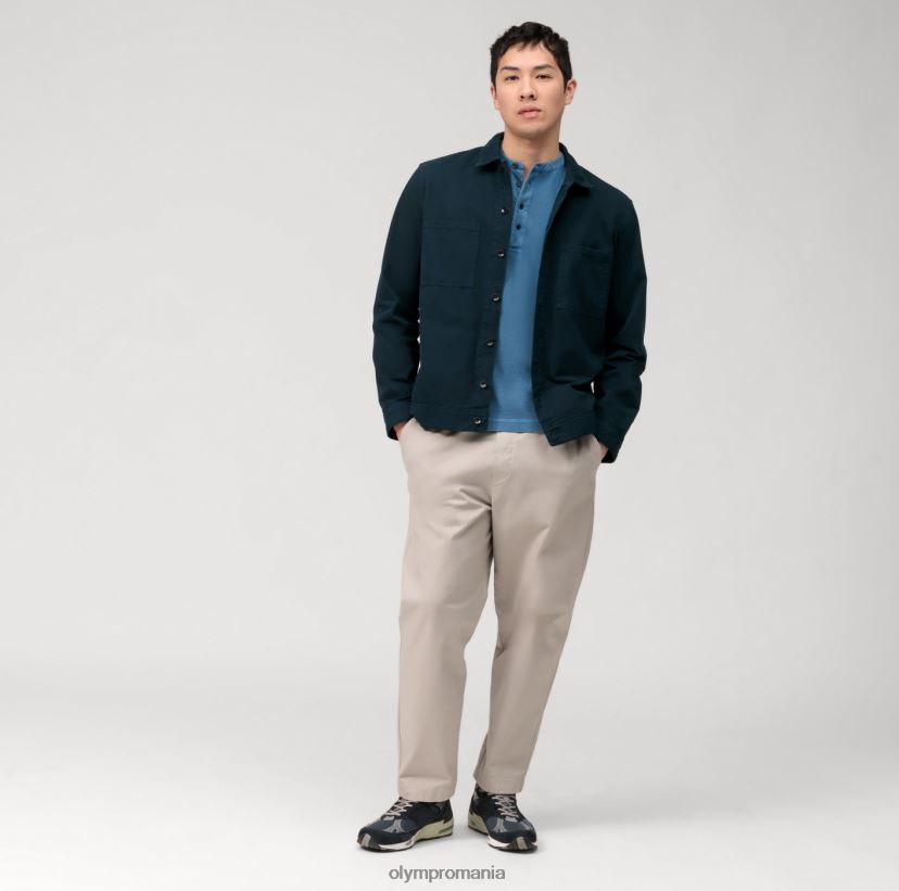 polo casual din tricou cu maneca lunga, albastru fum OLYMP îmbrăcăminte 4Z8LB62129