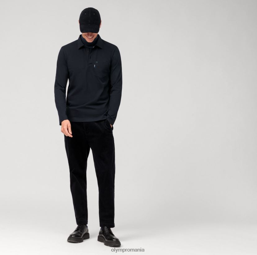 polo cu mânecă lungă din tricou casual, marin OLYMP îmbrăcăminte 4Z8LB62139