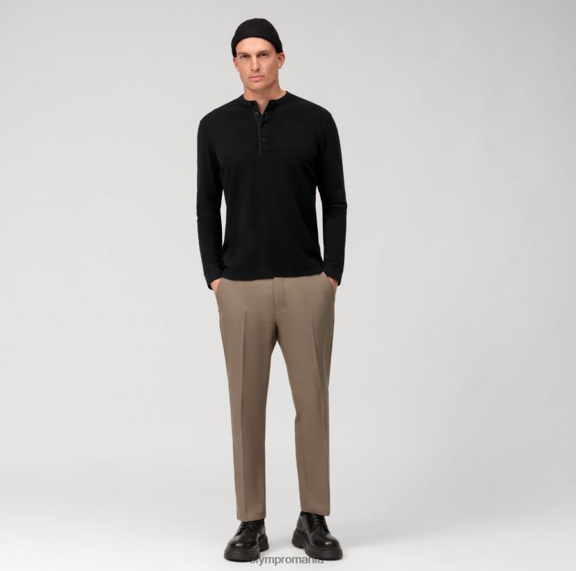 polo cu mânecă lungă din tricou casual, negru OLYMP îmbrăcăminte 4Z8LB62131