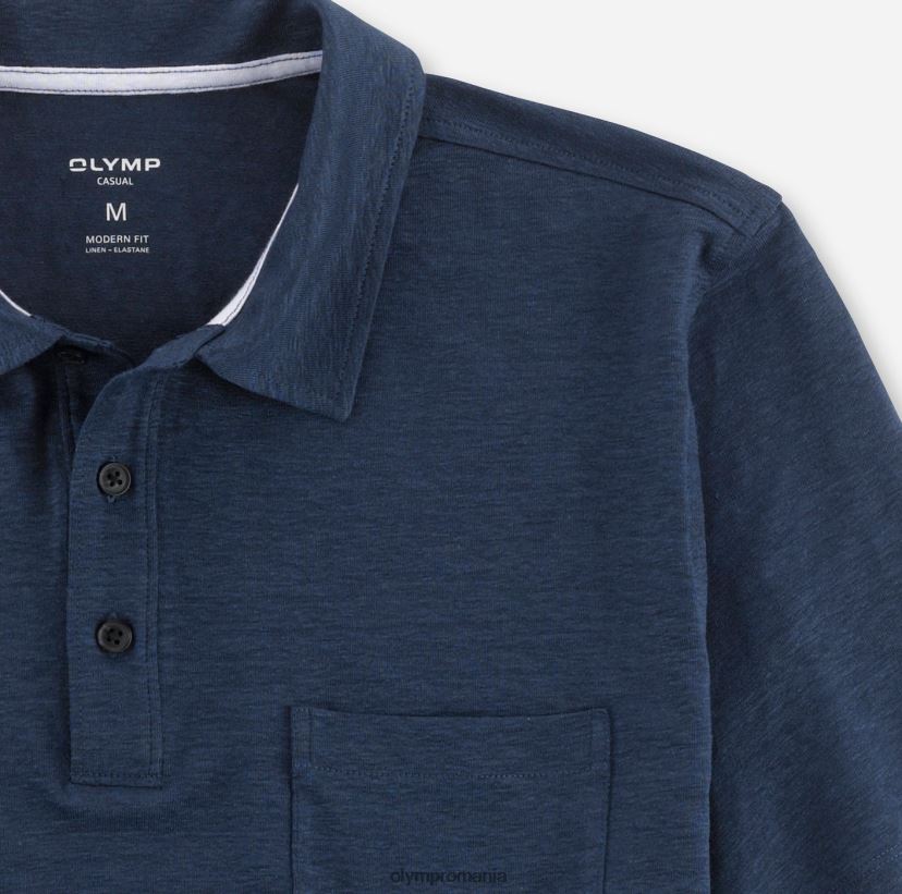 potrivire casual modern, polo, albastru fum OLYMP îmbrăcăminte 4Z8LB62091
