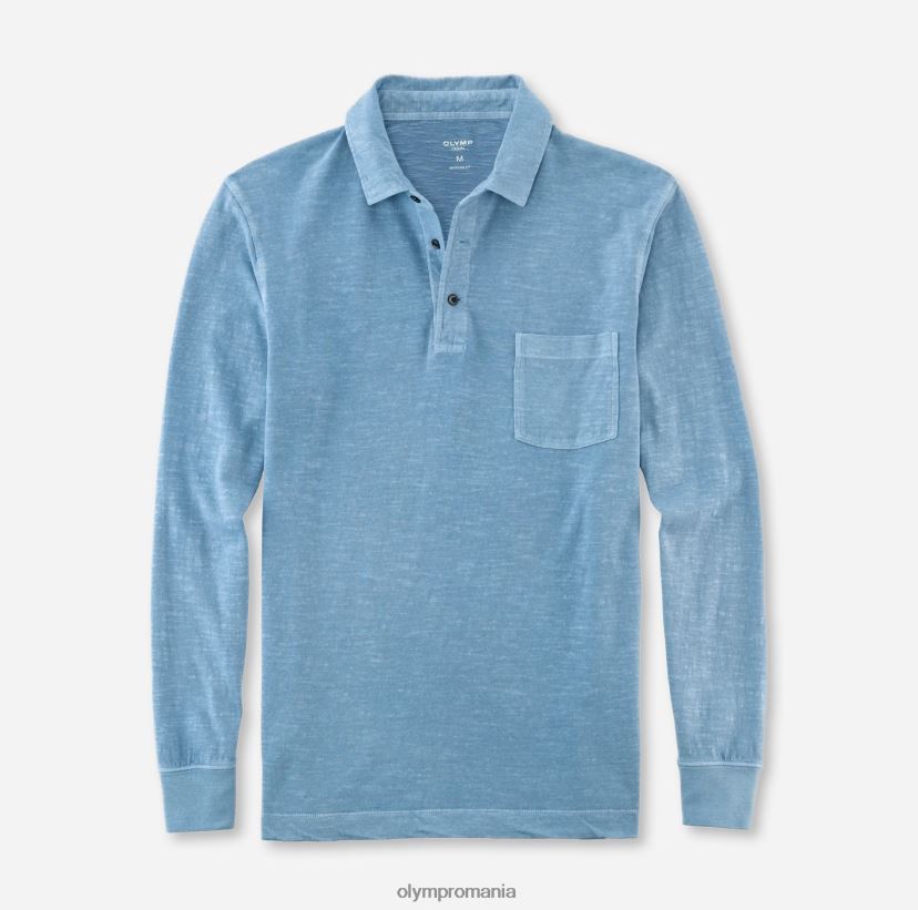 potrivire casual modern, polo, albastru fum OLYMP îmbrăcăminte 4Z8LB62132