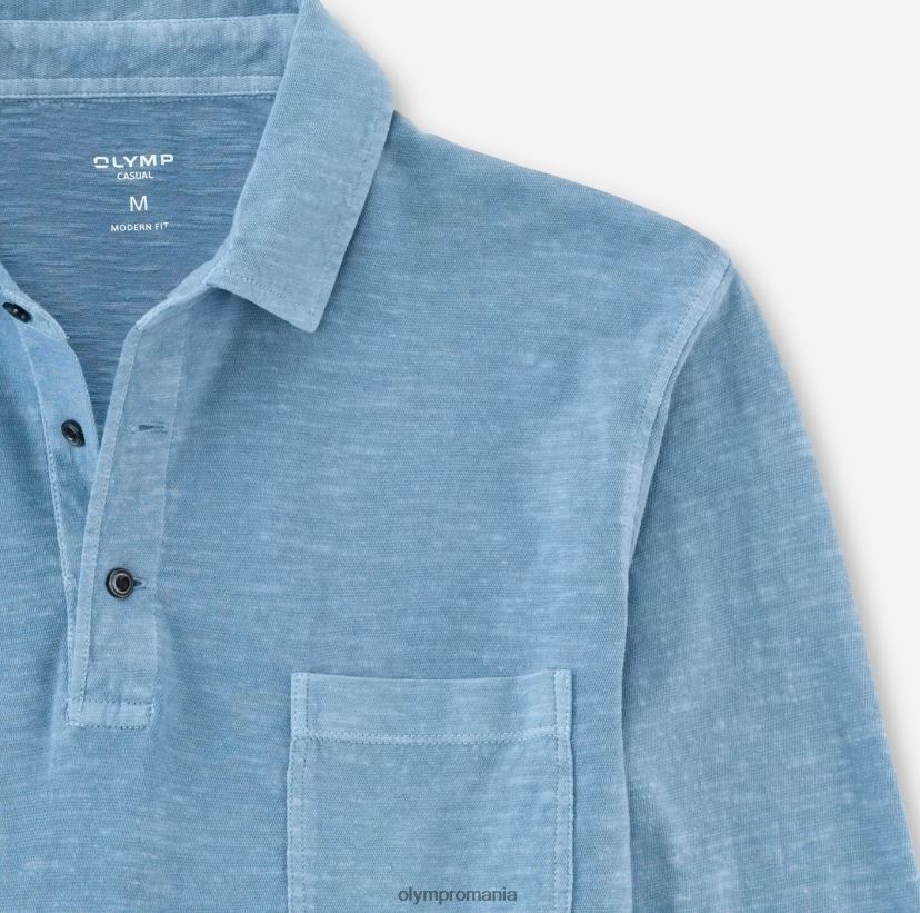 potrivire casual modern, polo, albastru fum OLYMP îmbrăcăminte 4Z8LB62132