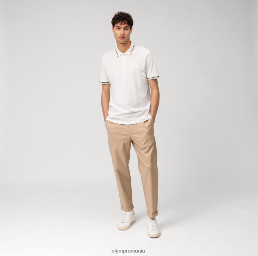 potrivire modernă casual, polo, alb OLYMP îmbrăcăminte 4Z8LB62145