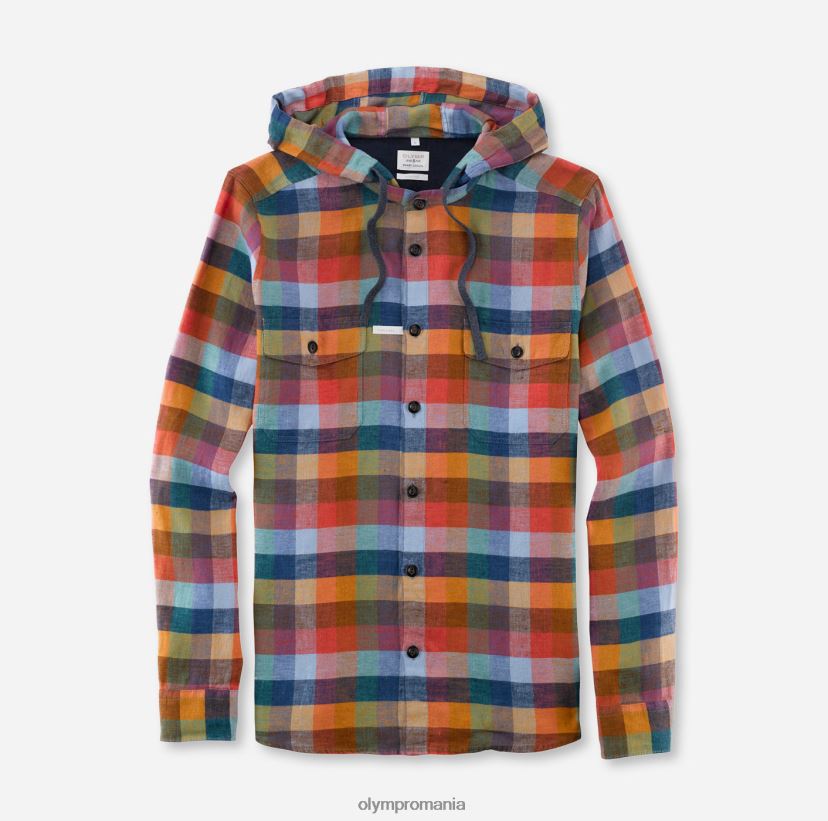 Cămașă casual inteligentă de nivel cinci, cămașă casual, guler ridicat, roșu OLYMP îmbrăcăminte 4Z8LB61981