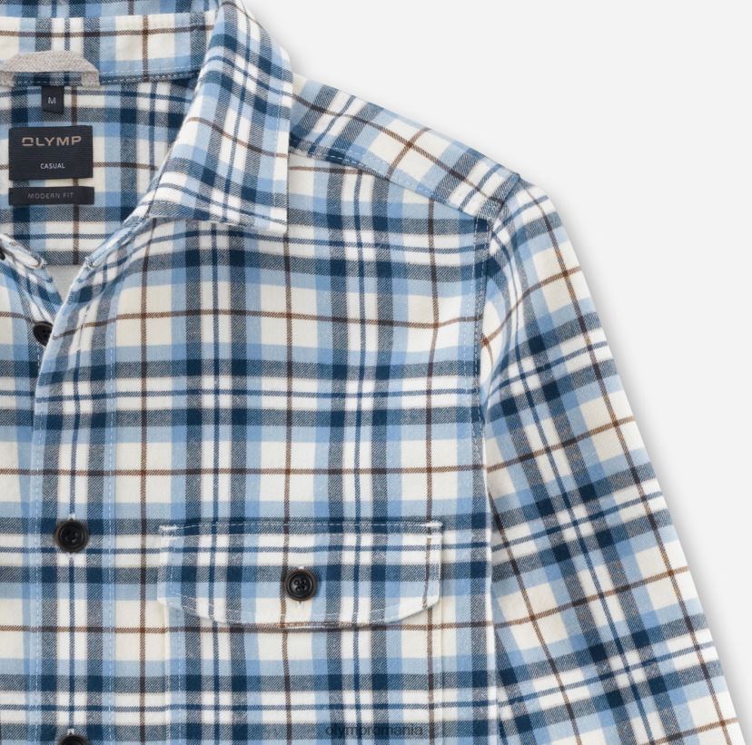 supracămașă casual, cămașă casual, kent, bleu OLYMP îmbrăcăminte 4Z8LB61970