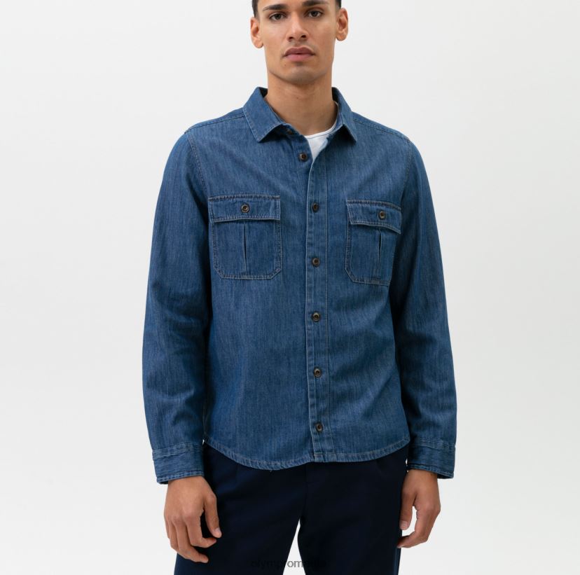 supracămașă casual, cămașă casual, kent, indigo OLYMP îmbrăcăminte 4Z8LB61974