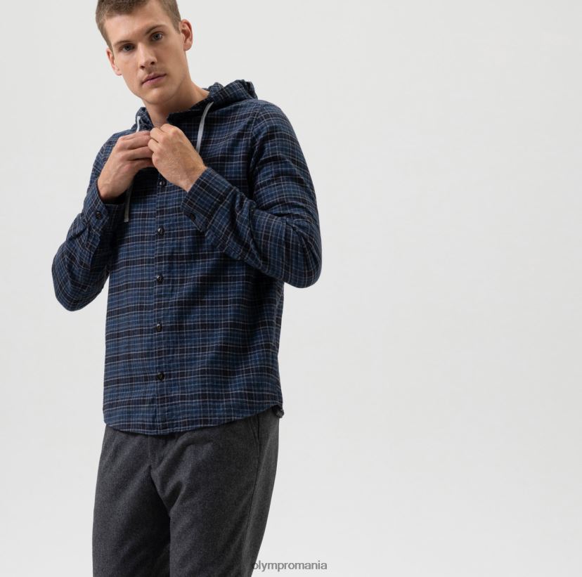 supracămașă casual inteligentă de nivel cinci, cămașă casual, glugă, marine OLYMP îmbrăcăminte 4Z8LB61966