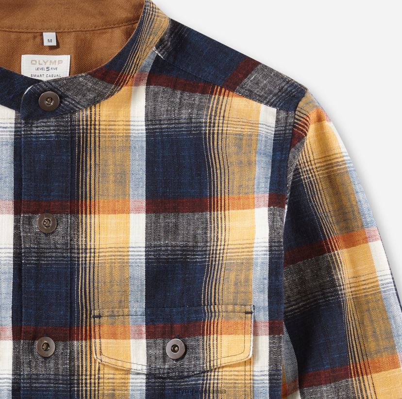 supracămașă casual inteligentă de nivel cinci, cămașă casual, guler ridicat, marin OLYMP îmbrăcăminte 4Z8LB61963