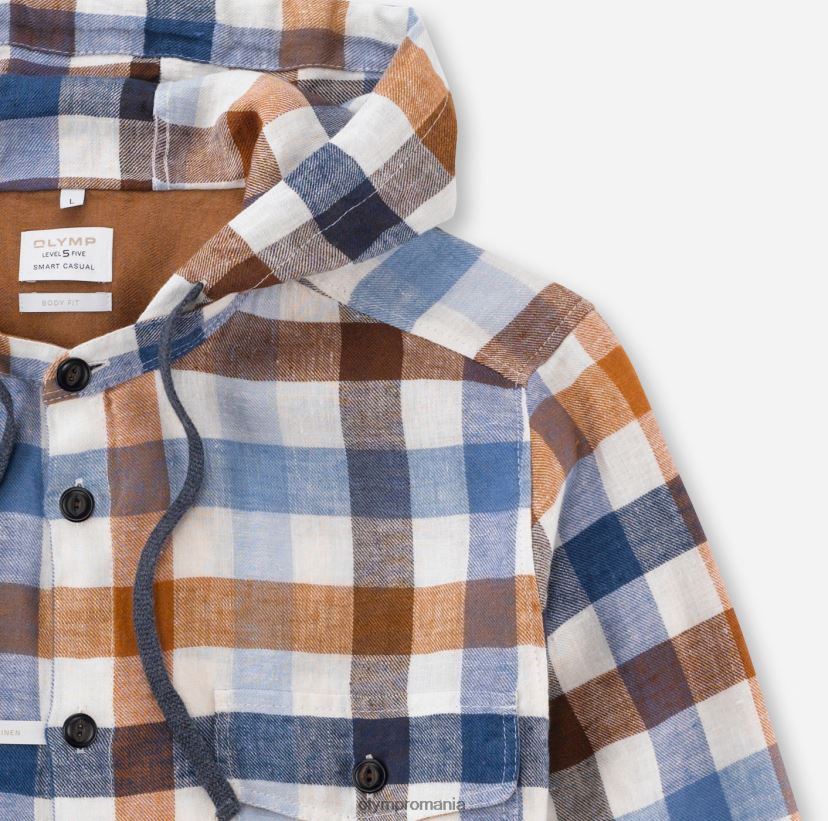 supracămașă casual inteligentă de nivel cinci, cămașă casual, guler ridicat, marin OLYMP îmbrăcăminte 4Z8LB61977