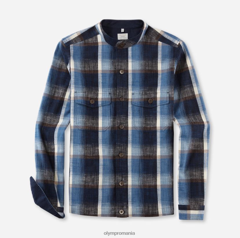 supracămașă casual inteligentă de nivel cinci, cămașă casual, guler ridicat, maro OLYMP îmbrăcăminte 4Z8LB61952