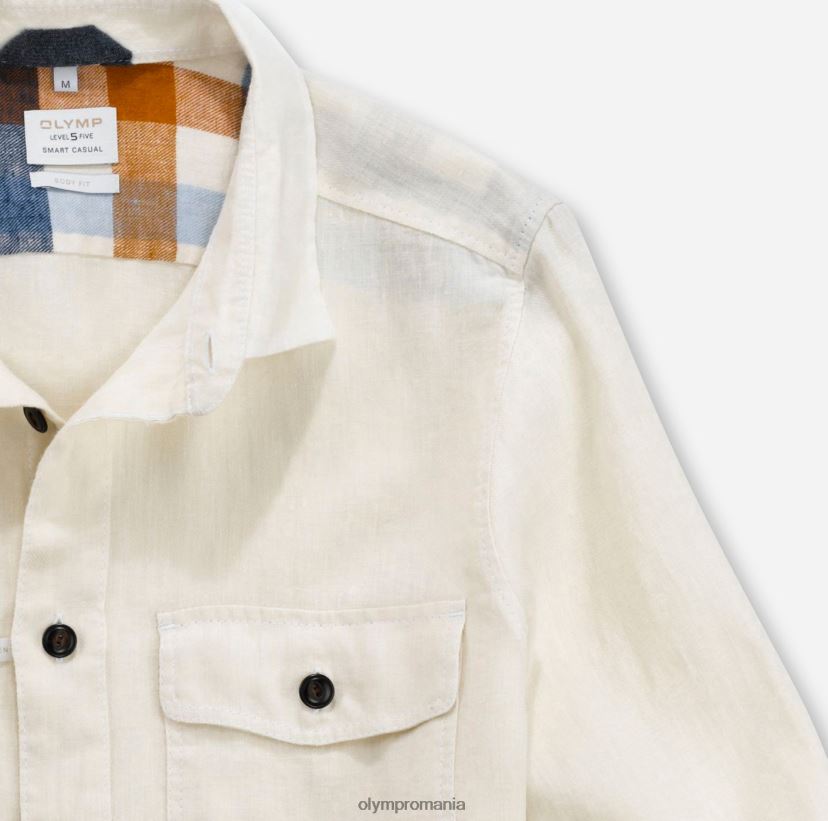 supracămașă casual inteligentă de nivel cinci, cămașă casual, kent, alb OLYMP îmbrăcăminte 4Z8LB61950