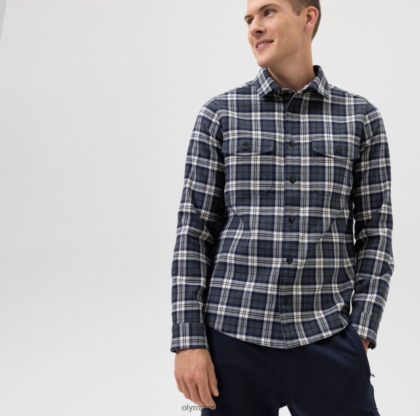 supracămașă casual inteligentă de nivel cinci, cămașă casual, kent, marine OLYMP îmbrăcăminte 4Z8LB61954