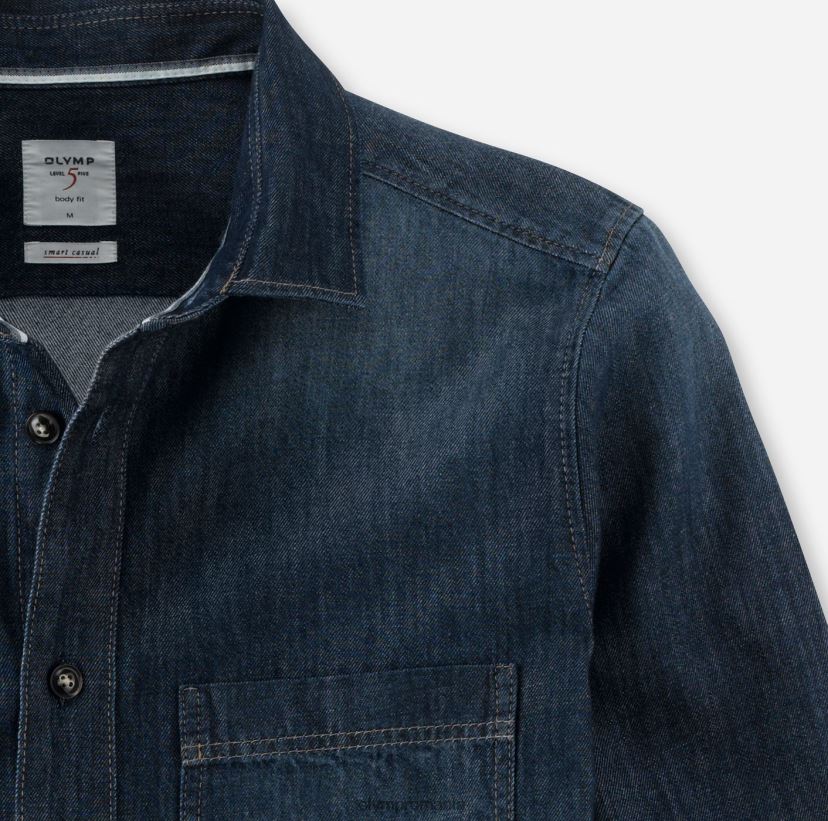 supracămașă casual inteligentă de nivel cinci, cămașă casual, kent, marine OLYMP îmbrăcăminte 4Z8LB61983
