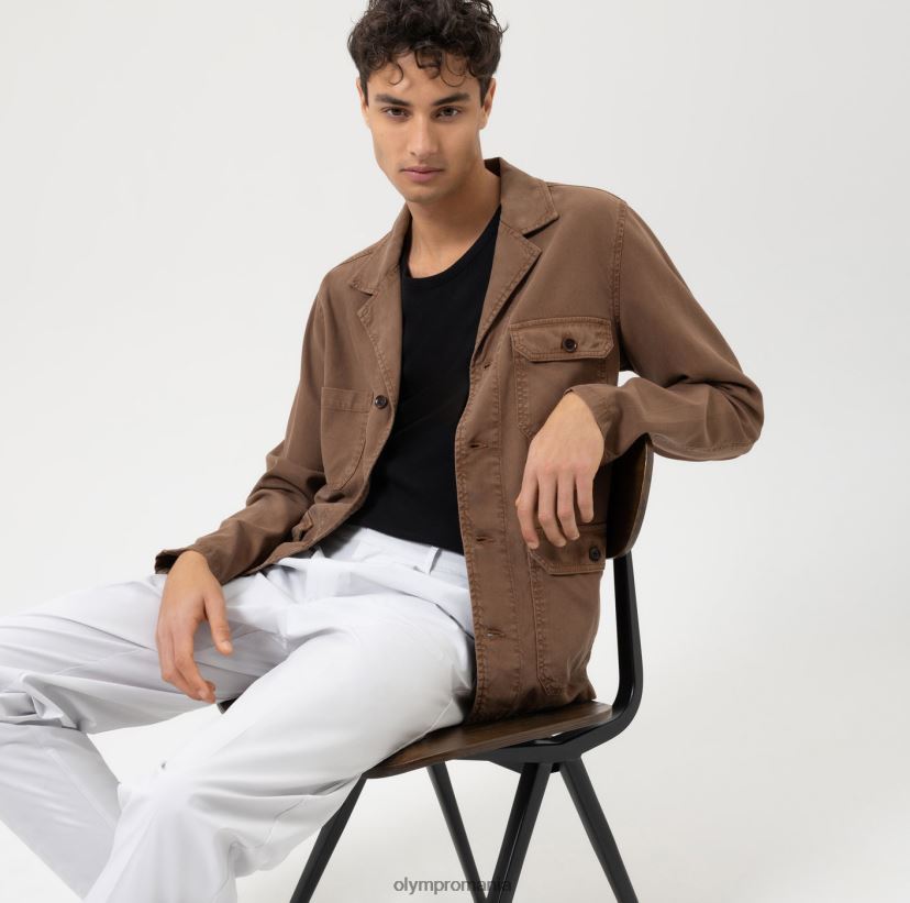 supracămașă casual inteligentă de nivel cinci, cămașă casual, maro OLYMP îmbrăcăminte 4Z8LB61961