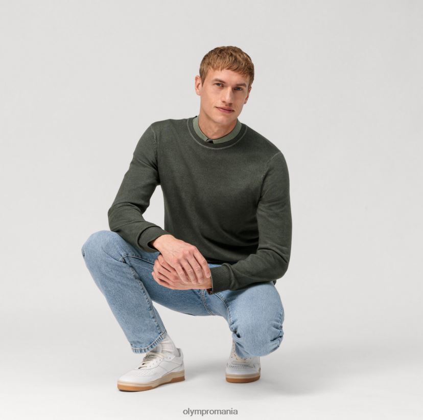 Pulover de tricotaj casual, gri verde OLYMP îmbrăcăminte 4Z8LB61816