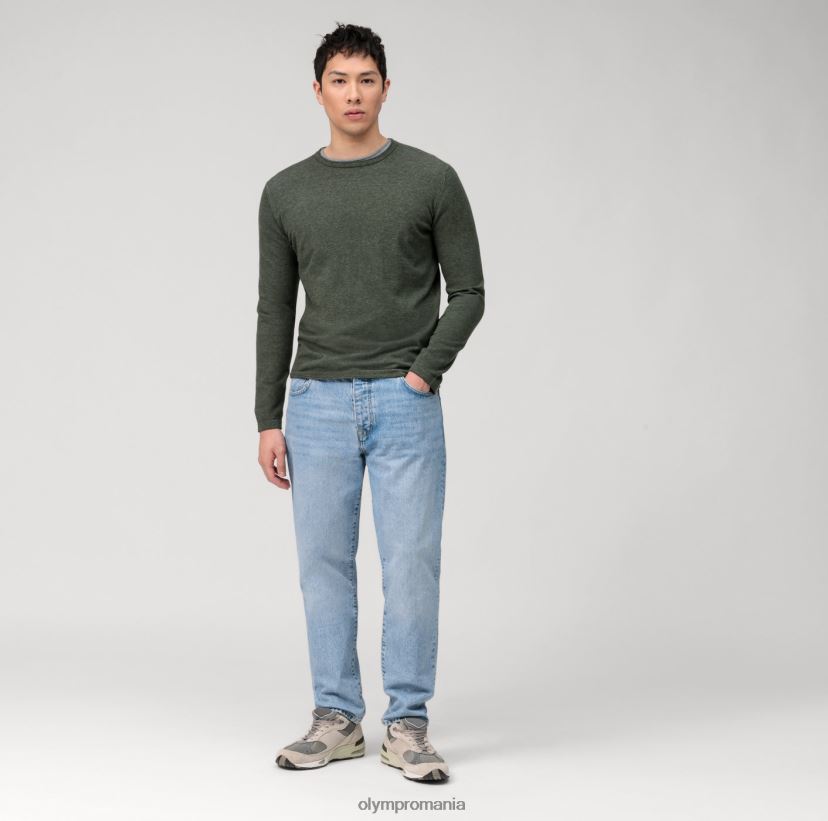 Pulover din tricotaj casual, verde inchis OLYMP îmbrăcăminte 4Z8LB61796