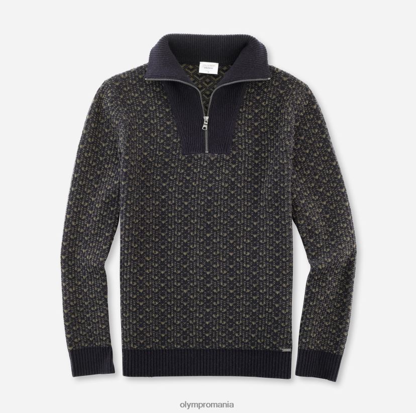 nivel cinci tricotaje body fit, jachetă cu fermoar pulover, marine OLYMP îmbrăcăminte 4Z8LB61873