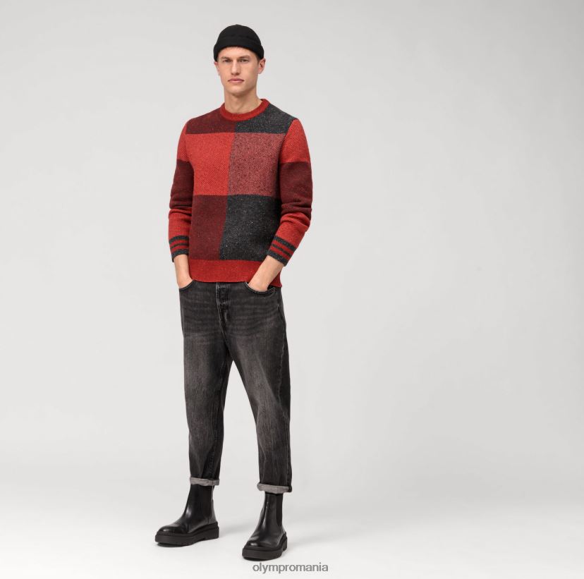 pulover tricotaj casual, bordeaux OLYMP îmbrăcăminte 4Z8LB61781