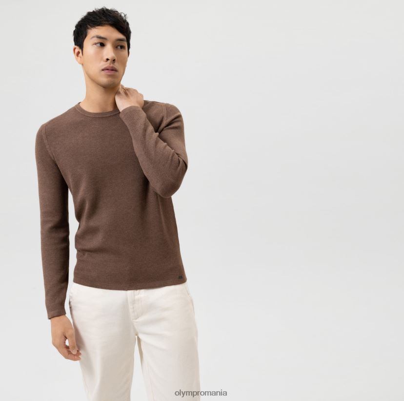 tricotaje de nivel cinci potrivire pe corp, pulover cu decolteu, maro OLYMP îmbrăcăminte 4Z8LB61760